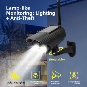 Solar Powered Simulation Camera Outdoor Fake Monitor Model Sensor Lighting Lamp Solar Light Home Security Surveillance Camera