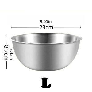 1/3pcs Stainless Steel Bowls with Scale Line Large Capacity Durable Food Storage Bowl Sets for Outdoor Camping Cooking Salad Bow