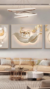 3pcs Square Wall Mural Nordic Style Durable Sofa Background Wall Decor Living Room Hanging Picture Print Decoration