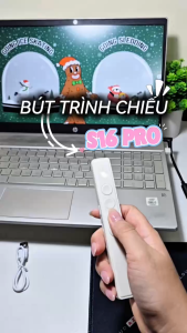 Bút trình chiếu S16 Pro bút thuyết trình Powerpoint Laser điều khiển từ xa 100M kết nối USB pin sạc có màn hình hiển thị