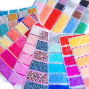 Set of 6 Colors Caviar Micro Beads Nail Art Decorations Metallic Nail Tips Designs DIY