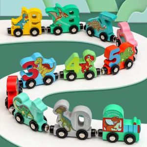 Early Education Recognizes Digital Alphabet Building Blocks Magnetic Dinosaur Train Wooden Enlightenment Science Education Toys