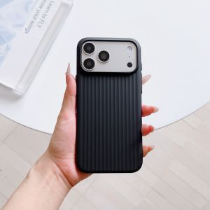Ultra Thin Matte Striped Minimalist Luxury Phone Case For IPhone 17 Pro Max 16 15 14 13 Pro For MagSafe Charge Shockproof Cover