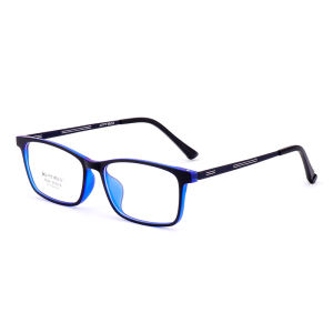 Chaoku | Ultra-light Rubber Titanium Black Large Frame Glasses Men