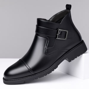 NUDANLAI | Side Zip Business Chelsea Boot Men Genuine Leather Mid-Calf Shoe