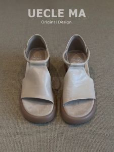UNCLE MA | Soft Leather Comfortable Versatile Roman Style Summer Sandals