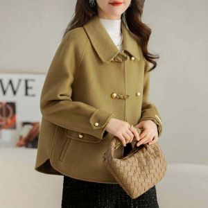2024 Fall and Winter New Arrival Double-Sided Fleece Coat Womens Short K-style Loose Reversible Woolen Jacket Small Classy Woolen