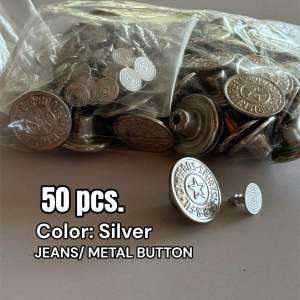 [Jeans Button] 10|50pcs. Detachable 17mm Pants Button Replacement Jean Buttons No Sew Instant Button