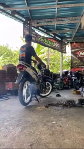 Knalpot Satria 2 Tak Hiu Lumba Standar Racing Suara prepet garing Tameng AHM vnd nxl