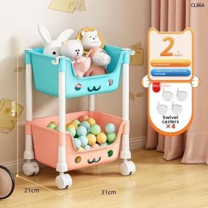 Floor Standing Multipurpose Storage Rack Multi-layer Plastic Mobile