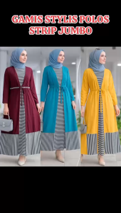 GAMIS MUSLIMAH JUMBO POLOS KOMBINASI SALUR TAMPIL STYLISH DAN ANGGUN BAHAN ADEM DAN NYAMAN BISA BUAT SEHARI HARI