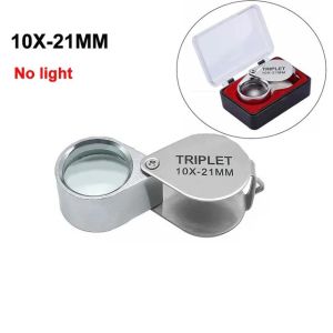 10X-40X Foldable Eye Magnifier Jewllery Loupe Magnifier Portable Metal Magnifying Glass Optical Lens for Jewelry Coins Stamps