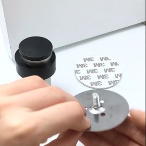 Ganjelan Pintu Door Stoper Pintu Penahan Pintu Karet Tempel Rubber Door Closer Stainless Hitam Perak