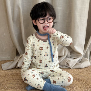 Cotton Spandex Seamless Kids Thermal Set For Autumn