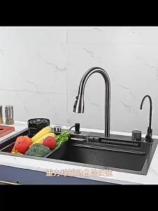 Nano Manual Thickened Sink Large Single Sink Sus304 Stainless Steel Honeycomb Embossed Household Kitchen Sink Single Sink