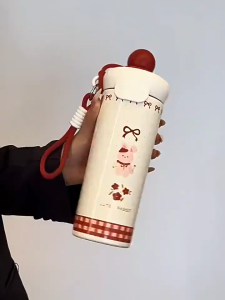 PREMIUM TUMBLER TERMOS XCUP BEVERAGE CUP BOTOL MINUM SEDOTAN 600 ML DENGAN TALI GANTUNGAN VACUUM CUP INSULATED BOTTLE HOT & COOL STAINLESS STEEL 316 / COFFEE TUMBLER / TERMOS TAHAN PANAS & DINGIN