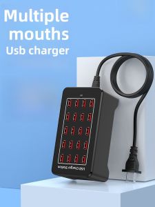 Earise | High Power Multi-Port USB Charger Studio Desktop Charging Station Universal Fast Charge Plug 20/30 Multi-Pore 10 Interface Plug Rack Multi-Device Integrated Multi-Head Charging Station