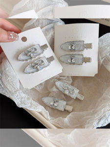 Elegant Silver Rhinestone Cherry Butterfly Knot Hair Clip Womens Sweet Cool Side Bangs Hair Accessories Summer Fashion