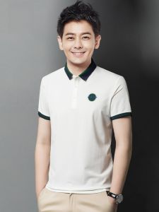 ROMON | Lomond Mens Short Sleeve T-Shirt Summer Thin Business Casual Ice Silk White Leisure Collared Polo Shirt Top Fashion Urban Style