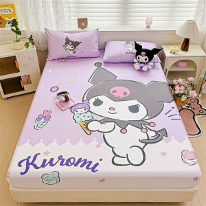 100% Cotton Fitted Bedsheet / Soft Breathable Natural Cartoon Character Sanrio Kuromi Cinnamoroll HelloKitty  for Children Boys Girls