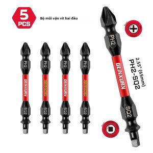 Bộ Mũi Vặn Vít Hai Đầu Geinxurn PH2-SQ2 Impact Từ Tính 2.56 # 2 Phillips/ # 2 Mũi Khoan Thép S2 Hình Vuông 2 Cạnh Dùng Cho Các Công Việc Tháo Lắp