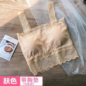 เสื้อกล้ามผู้หญิงทรงเข้ารูป แขนกุด ปักลูกไม้ ทรงเข้ารูป ชุดชั้นใน ฤดูร้อน ป้องกันการสัมผัส คอวี เสื้อกั๊กสั้น