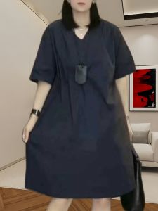 Design Sensation Short Sleeve Shirt Dress Womens Mid-Length Oversize Fashionable A-Line Skirt Commute Style Summer New Arrival