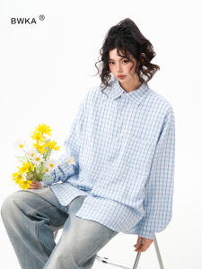 BWKA | Relaxed Fitting Light Weight Long-Sleeved Shirt Blue Check