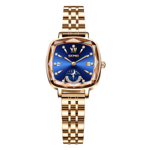 SKMEI 【Free Gift Love Necklace】Watch for Women Elegant Square Dial Compact and Exquisite Waterproof Luxury Ladies Quartz Watch7090