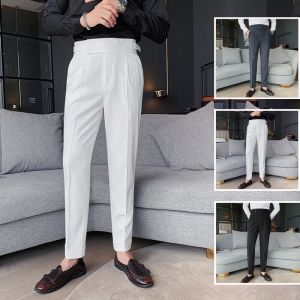 HOÀN TIỀN 15% - Quần Âu Baggy Nam Ống Đứng Trơn Màu Cạp Cao Phối Đai Khuy Kiểu Mới Thời Trang August QUAN NAM 130