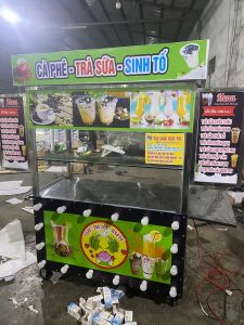 Xe Trà Sữa 1M2 Có Đèn Lét Tặng Trang Trí Theo Yêu Cầu Cơ Khí Tân Ngọc Châu 0937.272.899