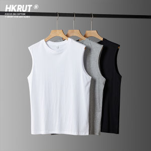 HKRUT | Mens Summer Cotton Loose-Fit Quick-Dry Sleeveless T-Shirt