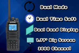 Baofeng DMR DM-1701 Digital Walkie Talkie Dual Mode Analog Two Way Radio Open GD77 Dual Time Slot Tier 1+2 Ham Radio DR 1801