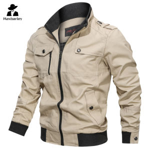 Casual solid color jacket zippered pocket stand up collar oversized jacket tough guy style thin motorcycle top