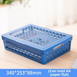 deli | A4 Document Organizer Multi-layer File Baskets Blue