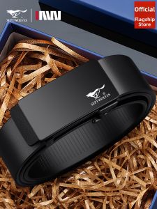 SEPTWOLVES | Mens Genuine Leather Toothless Tuck-in Business Belt
