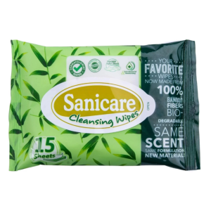 Sanicare Cleansing Wipes 15 Sheets - Bamboo Fibers