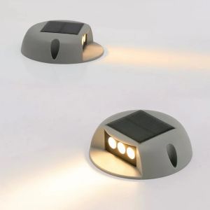 Ecily Đèn LED năng lượng mặt trời bước undergroud ánh sáng 3W gắn bề mặt Pathway boong vỉa hè đèn chiếu sáng sân vườn IP65 không thấm nước chiếu sáng tại chỗ