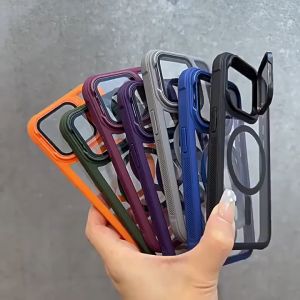 I TECH Camera Cover Glass Holder Stand Magnetic Wireless Bumper Transparent Acrylic Hard Case for iPhone 18 17 Air 16 15 14 13 12 11 Pro Max