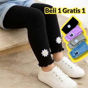 BELI 1 GRATIS 1 Legging anak Termurah Usia 0-7 Tahun Bahan Rib Knit