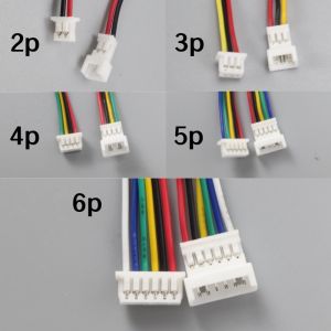 10pcs 100mm Mini Micro JST Connector Set 1.25mm Cable with 2/3/4/5/6 Pin Male Female Plug 2P/3P/4P/5P for Electronic Components