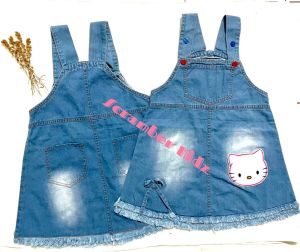 Overall Jeans Anak Karakter Hello Kitty