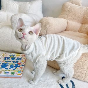Soft Towel Bottom Cat Clothes Rabbit Pressing Flower Design Non-Woolly Cat Clothes for Tuedian Cat Pet Fashion Accessories