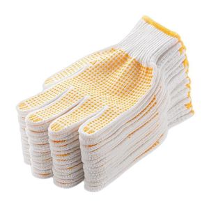 1/12 Pairs of Thickened Gloves Non-slip Grip Dot Safety Cotton Protective Work Gloves Painters Mechanics Industrial Buildings