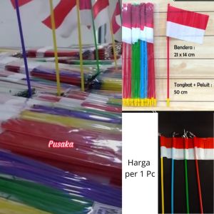 Bendera Tangkai Tongkat Merah Putih Peluit Kemerdekaan Pawai Hiasan 17 Agustusan