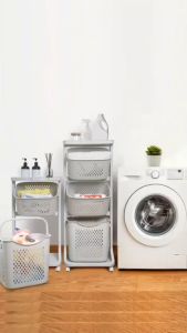 Kệ đa năng 2 3 tầng nhựa VIỆT NHẬT - Có bánh xe giỏ xách đựng quần áo giặt đồ chơi bé - 5567-2+3