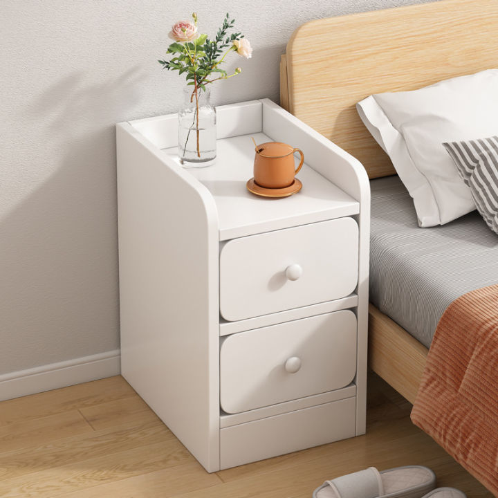 20cm Narrow Bedside Table Narrow Edge Sandwich Pullout