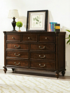 American Style Full Wood 9-Drawer Bedroom Storage Cabinet