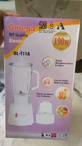 Promo!!! blender kaca National omega BL T11A National dengan 6pisau / Omega 2in1 Gelas Kaca Kapasitas 1 Liter