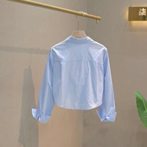 White Long Sleeve Womens Shirt Casual Loose Fit Collared Top Fashion Design Autumn New Style Versatile Commute Regular Size